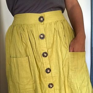 Yellow Button Down Skirt